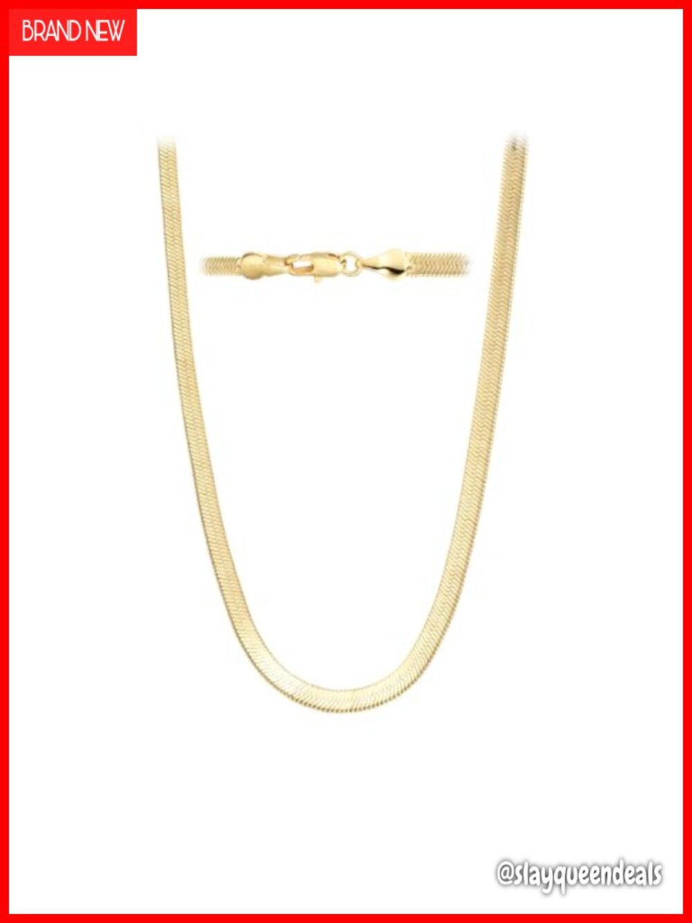 14K Gold Filled 4mm Herringbone Snake Chain Necklace 24"
